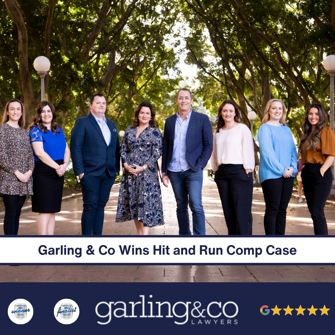 GARLING AND CO AWARD WINNING SYDNEY PERSONAL INJURY LAW FIRM WINS HIT AND RUN CAR ACCIDENT INJURY CLAIM