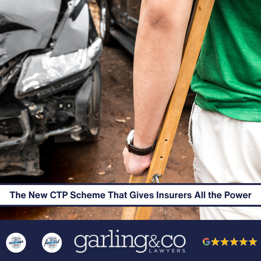 Garling and Co award winning car accident injury lawyers New CTP scheme